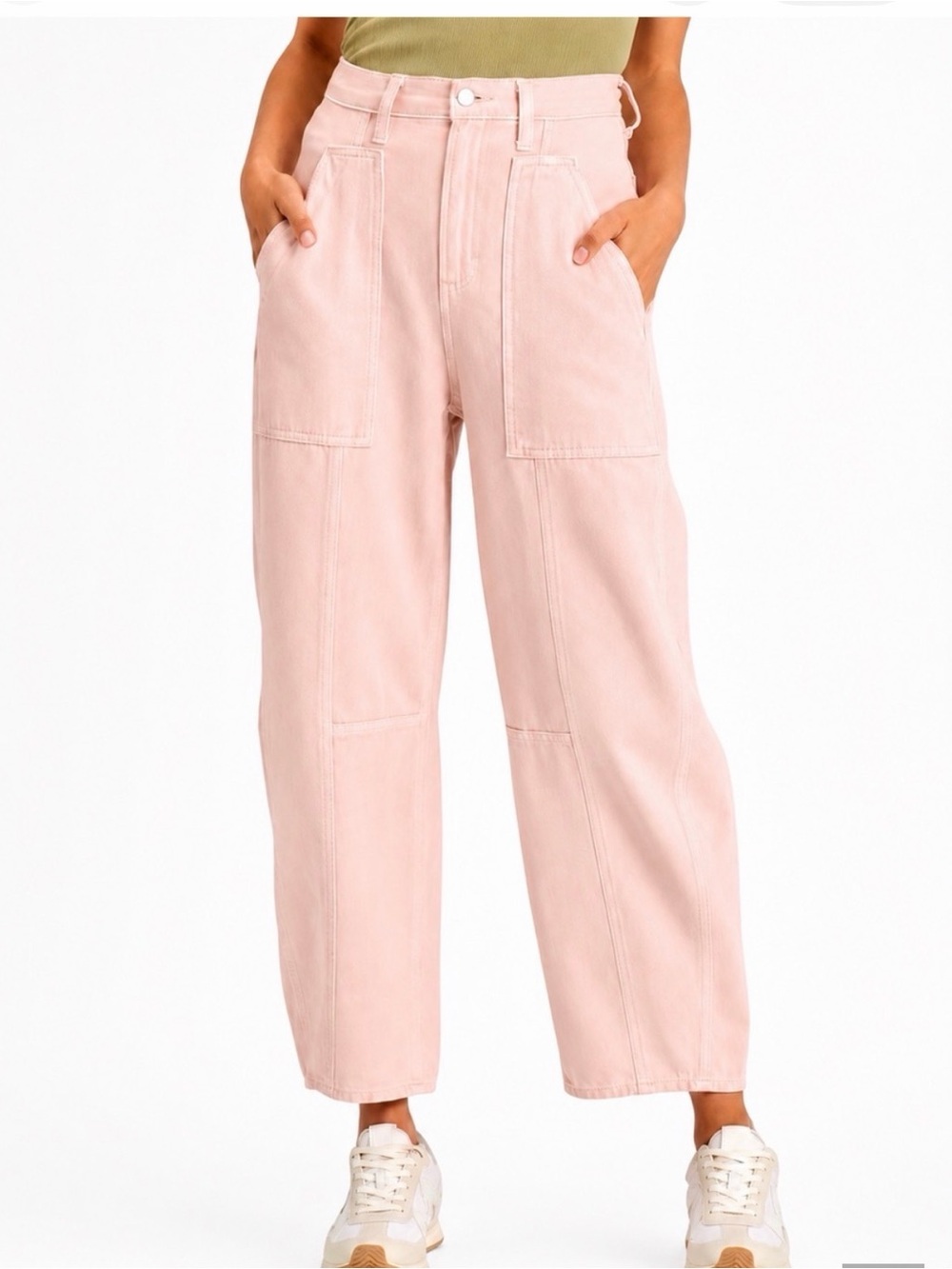 NWT Universal Thread High Rise
Easy Barrel Pink Cotton Wide
Leg Crop Jeans, 8